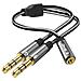 Adattatore Splitter Audio Da Jack 3,5 Mm Femmina A 2x 3,5 Mm Maschio - Foto miniatura 1