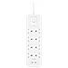 Belkin Connect Bianco 8 Presa[e] Ac 2 M (power Strip With Overvoltage - Protection 8 Sockets With 2 X Us) - Foto miniatura 3