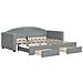 Divano Letto Estraibile Cassetti Grigio Chiaro 90x190cm Tessuto - Foto miniatura 1