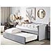 Letto Estraibile Velluto Troyes 90 X 200 Cm Grigio Chiaro - Foto miniatura 1