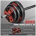 Set Bilanciere E Dischi Da 20kg Totali Con Impugnatura In Pu Antiscivolo, Ø17x140 Cm, Nero E Rosso - Foto miniatura 5
