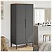 Armadio Floro 77x53x171 Cm In Legno Massello Di Pino Grigio - Foto miniatura 1