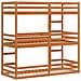 Letto Castello Triplo Marrone Cera 75x190cm Legno Massello Pino - Foto miniatura 7