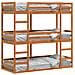 Letto Castello Triplo Marrone Cera 75x190cm Legno Massello Pino - Foto miniatura 4