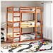 Letto Castello Triplo Marrone Cera 75x190cm Legno Massello Pino - Foto miniatura 2