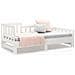 Dormeuse Estraibile Bianca 2x (90x190) Cm Legno Massello Di Pino - Foto miniatura 4