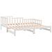 Dormeuse Estraibile Bianca 2x (90x190) Cm Legno Massello Di Pino - Foto miniatura 6