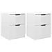 Lusso Casadino -  Comodini 2 Pz Bianco Lucido 40x40x50 Cm In Legno Multistrato - Foto miniatura 1