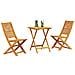 Set Bistro Pieghevole 3 Pezzi in Legno Massello di Acacia di - Foto miniatura 2