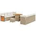 Set di Divani da Giardino  in 11 Pezzi con Cuscini Beige Poly Rattan Acacia, Set da Pranzo da Giardino  in 3 Pezzi con Cuscini Beige Poly Rattan Acacia - Foto miniatura 1