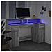 Scrivania con Luci LED Grigio Sonoma 140x55x91cm in Multistrato - Foto miniatura 5