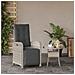 Sedia Reclinabile Giardino Poggiapiedi Grigio Chiaro Polyrattan - Foto miniatura 3