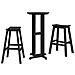 Set di 3 Sgabelli da Bar  Nero HDPE, Tavolo da Bar  in Nero 55x55x107 cm HDPE, Sgabelli da Bar  2 pezzi Nero HDPE - Foto miniatura 1
