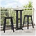 Set di 3 Sgabelli da Bar  Nero HDPE, Tavolo da Bar  in Nero 55x55x107 cm HDPE, Sgabelli da Bar  2 pezzi Nero HDPE - Foto miniatura 2