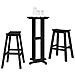 Set di 3 Sgabelli da Bar  Nero HDPE, Tavolo da Bar  in Nero 55x55x107 cm HDPE, Sgabelli da Bar  2 pezzi Nero HDPE - Foto miniatura 3