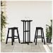 Set di 3 Sgabelli da Bar  Nero HDPE, Tavolo da Bar  in Nero 55x55x107 cm HDPE, Sgabelli da Bar  2 pezzi Nero HDPE - Foto miniatura 4
