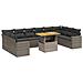 Set Divani da Giardino 11 pz con Cuscini in Polyrattan Grigio - Foto miniatura 1