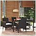 Set da Pranzo per Giardino 5 pz con Cuscini Polyrattan Nero - Foto miniatura 2