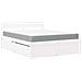 Letto Cassetti e Materasso Bianco 140x200cm Legno Massello Pino - Foto miniatura 1