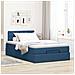 Pouf Letto con Materasso e LED Blu 120x200 cm in Tessuto - Foto miniatura 4