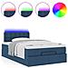 Pouf Letto con Materasso e LED Blu 120x200 cm in Tessuto - Foto miniatura 5