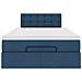 Pouf Letto con Materasso e LED Blu 120x200 cm in Tessuto - Foto miniatura 8