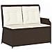 Panchina da giardino con cuscino Marrone Poly Rattan - Foto miniatura 1