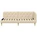 Cornice del letto ad angolo Crema 80 x 200 cm Tessuto - Foto miniatura 5