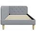 Cornice del letto ad angolo Grigio chiaro 90 x 200 cm Tessuto - Foto miniatura 6
