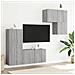 Mobili TV a Muro 4pz Grigio Sonoma in Legno Multistrato - Foto miniatura 3