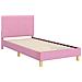 Struttura letto bambini con testata Rosa 90 x 190 cm Tessuto - Foto miniatura 4