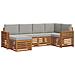 Set divani con cuscino 6 pcs Grigio Naturale e Chiaro - Foto miniatura 1