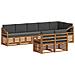Set divani 8 pcs Naturale e Antracite Legno di Acacia Massello - Foto miniatura 1