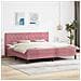 Struttura letto con materasso Rosa 180 x 200 cm Velluto - Foto miniatura 2