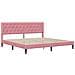 Struttura letto con materasso Rosa 180 x 200 cm Velluto - Foto miniatura 4