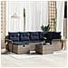 Set Divano da Giardino 7 pcs Grigio e Blu Navy polyrattan - Foto miniatura 2