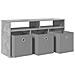 Lowboard con cassetto Grigio cemento 87 x 27,5 x 43 cm - Foto miniatura 5