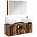 Set di Armadi da Bagno 4 pcs Legno antico Legno ingegnerizzato - Foto miniatura 1