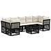 Set Divano da Giardino 8 pz Nero polyrattan - Foto miniatura 1