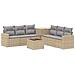 Set di divani 8 pz Beige e Grigio Chiaro - Foto miniatura 1