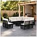 Set Divano da Giardino 12 pz Nero e Bianco Crema polyrattan - Foto miniatura 3