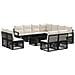Set Divano da Giardino 12 pz Nero e Bianco Crema polyrattan - Foto miniatura 1