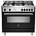 Cucina a Gas AMN965GNET 5 Fuochi a Gas Forno a Gas Ventilato Classe A+ Dimensioni 90 x 60 cm Colore Nero Serie Americana - Foto miniatura 1
