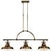 Lampadario A Sospensione A 3 Luci In Ottone Anticato, E27 - Foto miniatura 1