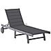 Sdraio da Giardino Grigia con Cuscino in Massello di Acacia - Foto miniatura 1