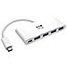 Tripp Lite U460-004-4a-c Hub Di Interfaccia Usb 3.2 Gen 1 [3.1 Gen 1] Type-c 5000 Mbit/s Bianco (4-port Usb Portable Hub - Foto miniatura 4
