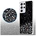 Custodia Compatibile Con Samsung Galaxy S21 Ultra In Nero Con Glitter - Coperchio Protettivo In Silicone Tpu Flessibile Con Glitter Scintillanti - Foto miniatura 5