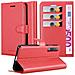 Custodia Compatibile Con Samsung Galaxy A7 2018 In Rosso Carminio - Coperchio Protettiva Con Chiusura Magnetica, Funzione Stand E Tasca Per Le Carte - Foto miniatura 1