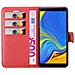 Custodia Compatibile Con Samsung Galaxy A7 2018 In Rosso Carminio - Coperchio Protettiva Con Chiusura Magnetica, Funzione Stand E Tasca Per Le Carte - Foto miniatura 7