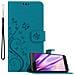 Custodia Compatibile Con Honor 8 / 8 Premium In Blu Fiore - Coperchio Protettivo In Design Floreale Con Chiusura Magnetica, Funzione Stand E Slot Per Carte - Foto miniatura 1